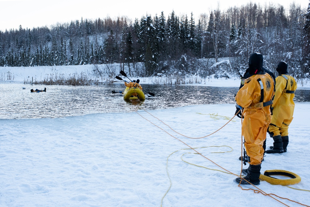 JBER fire protection specialists conduct ice rescue training