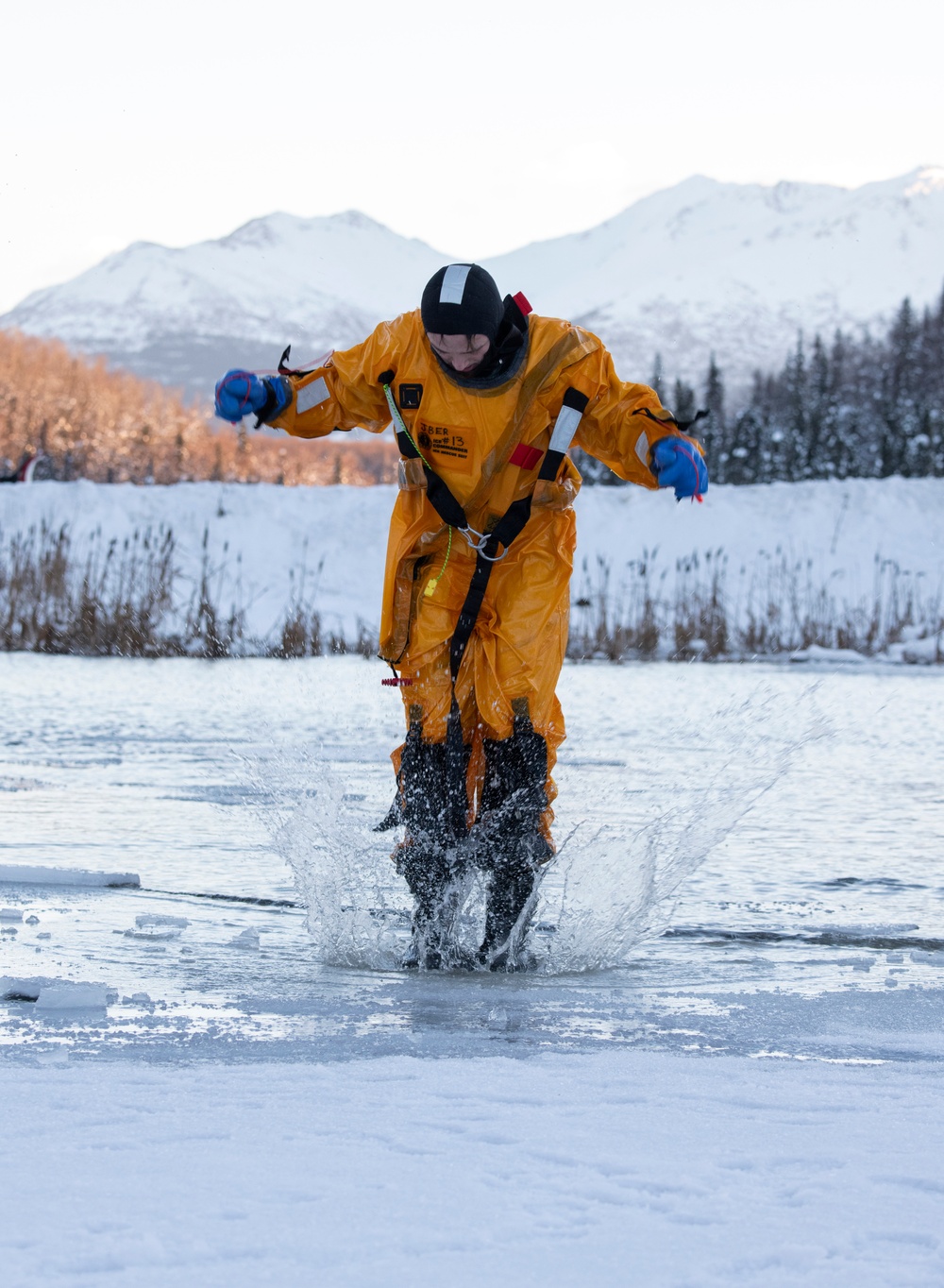 JBER fire protection specialists conduct ice rescue training