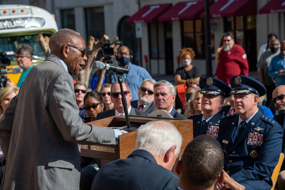 AETC Commander Unveils Rosa Parks Sculpture