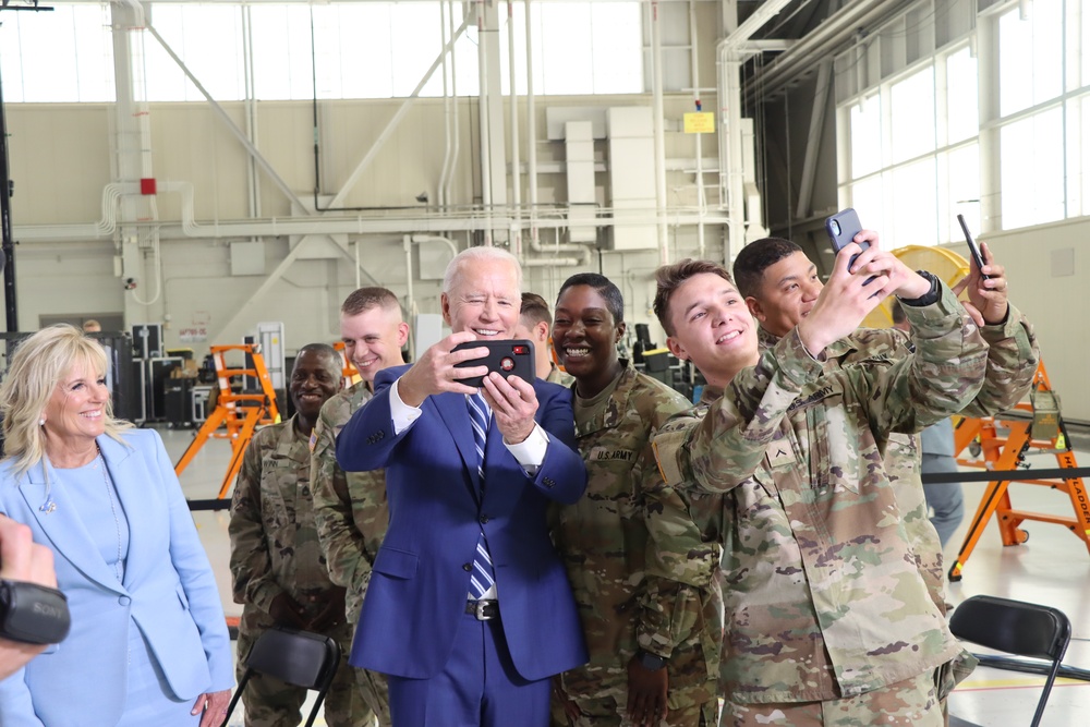 President Joe Biden conducts first official visit to Fort Eusits