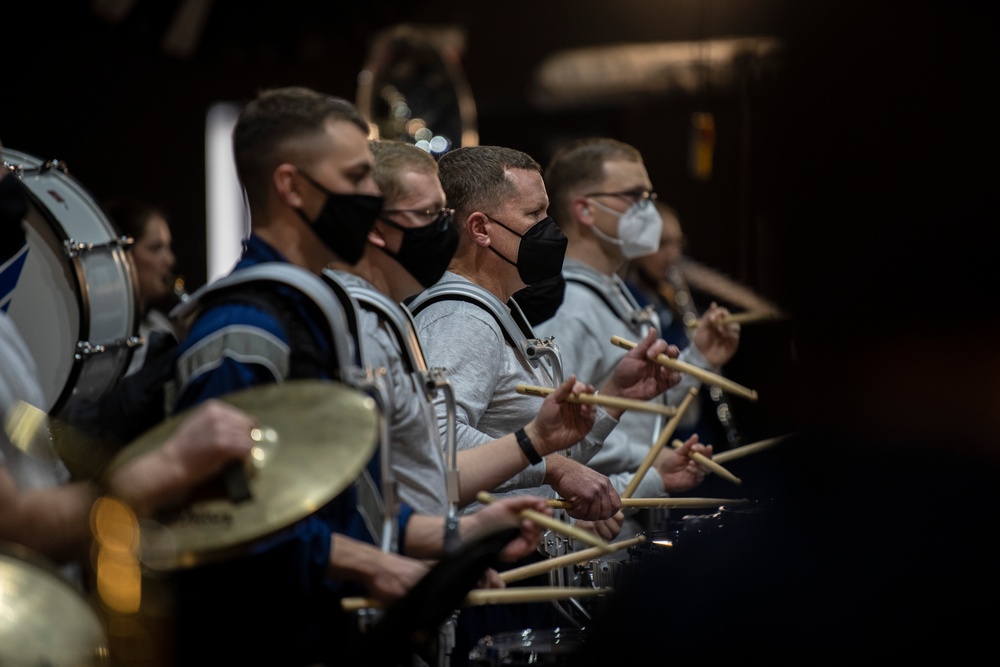 USAF Total Force Band Parade of Roses rehearsals