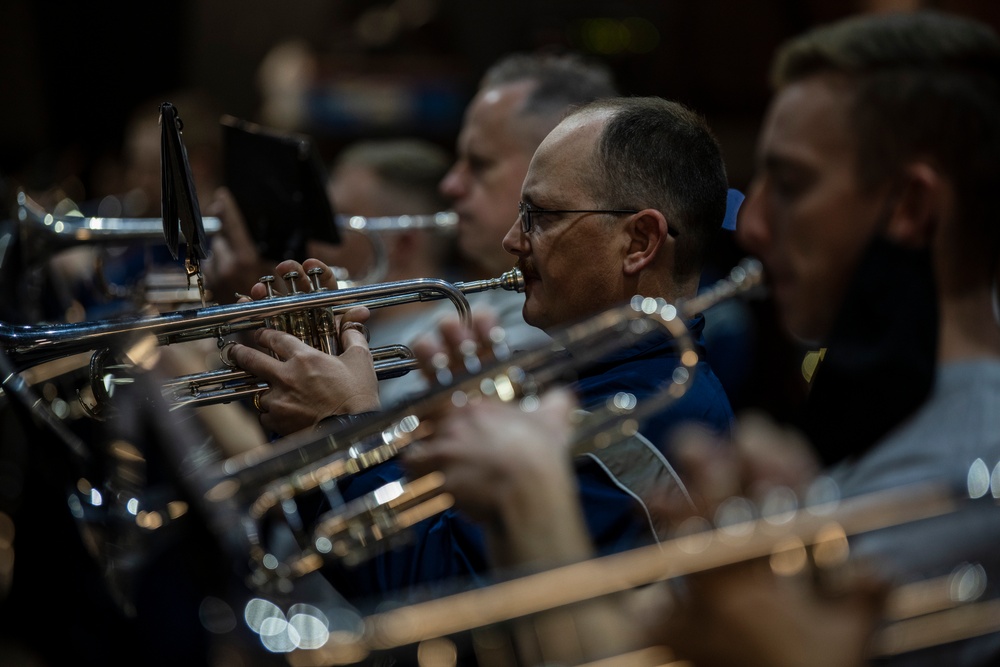 USAF Total Force Band Parade of Roses rehearsals