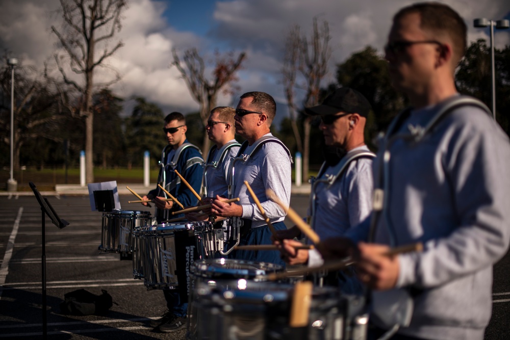 USAF Total Force Band Parade of Roses rehearsals