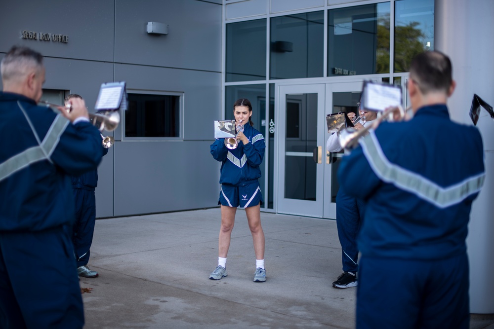 USAF Total Force Band Parade of Roses rehearsals