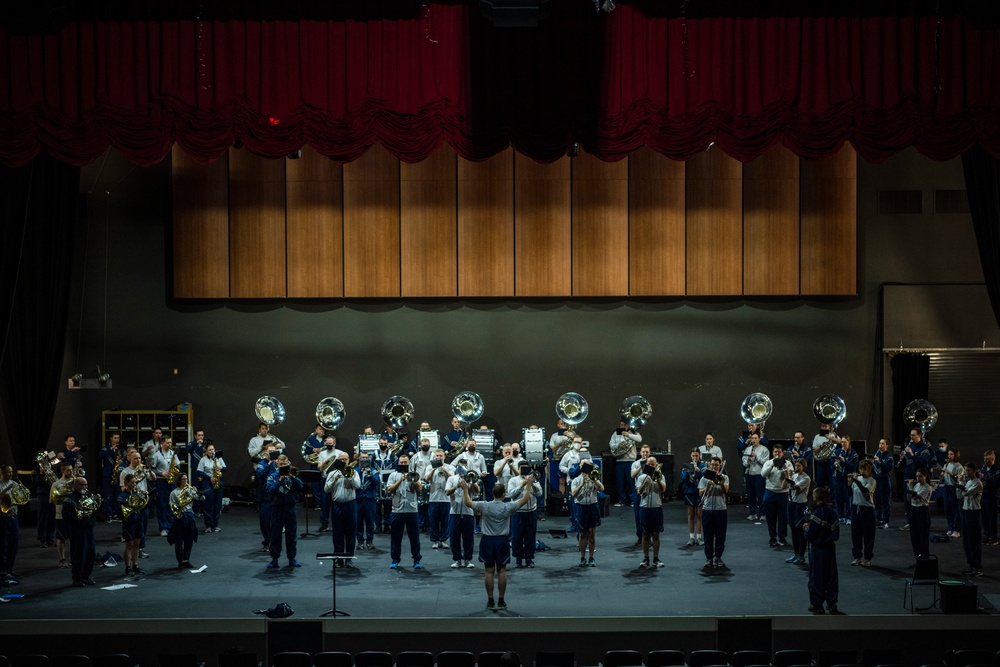 USAF Total Force Band Parade of Roses rehearsals