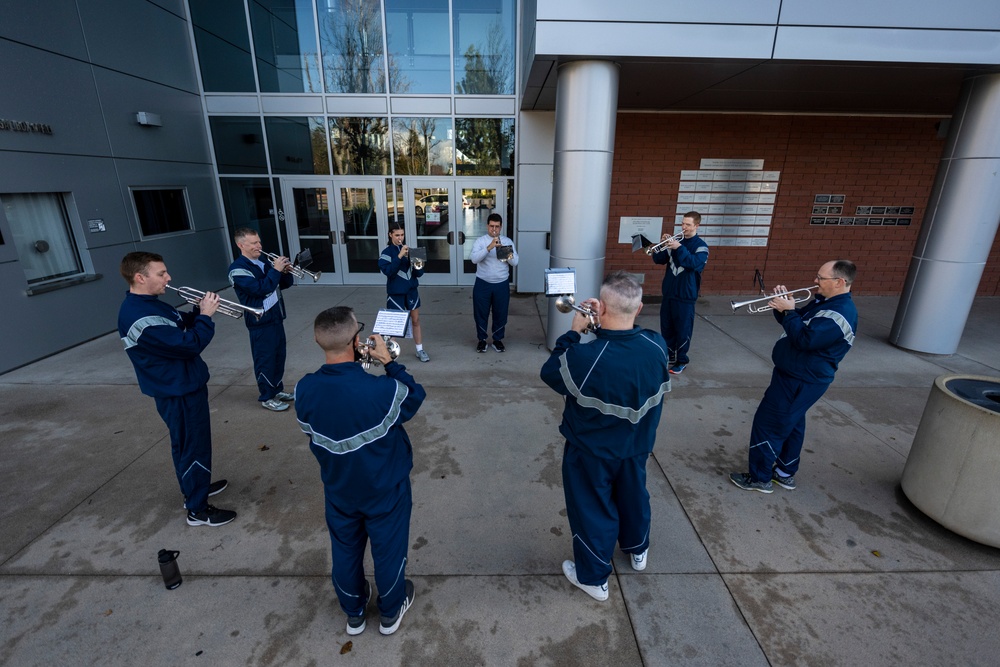 USAF Total Force Band Parade of Roses rehearsals