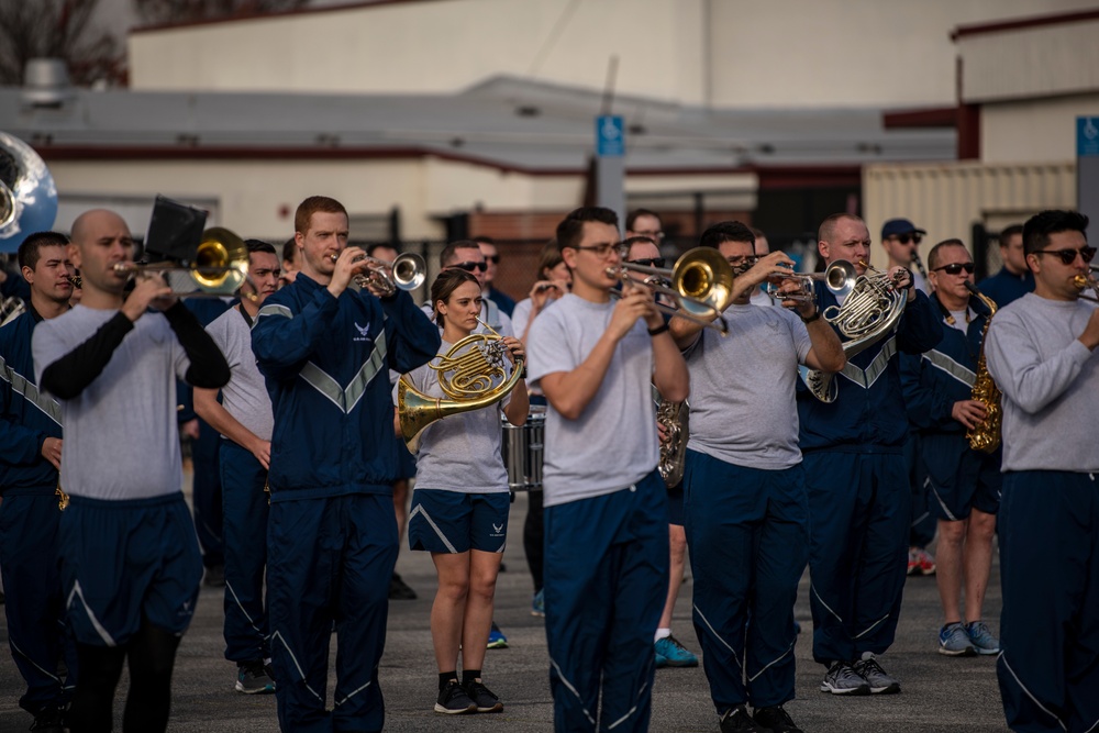 USAF Total Force Band Parade of Roses rehearsals