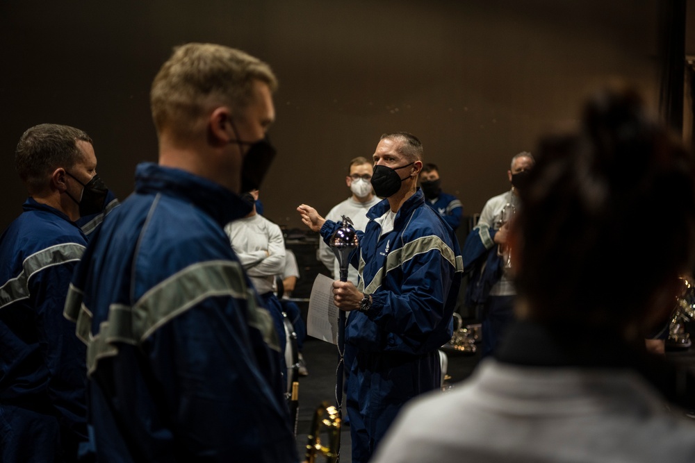 USAF Total Force Band Parade of Roses rehearsals