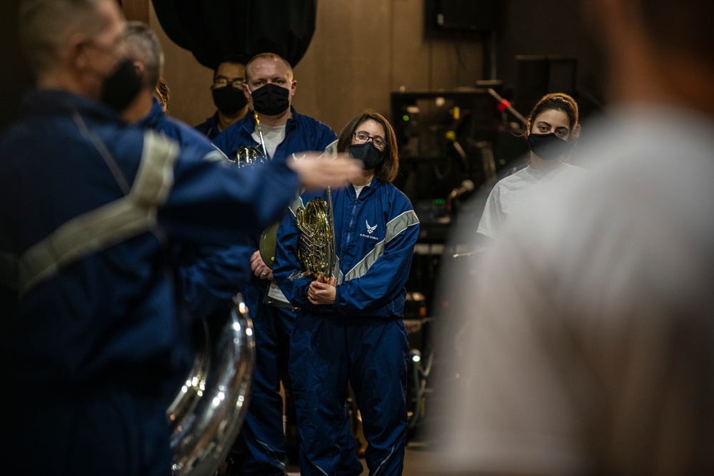 USAF Total Force Band Parade of Roses rehearsals