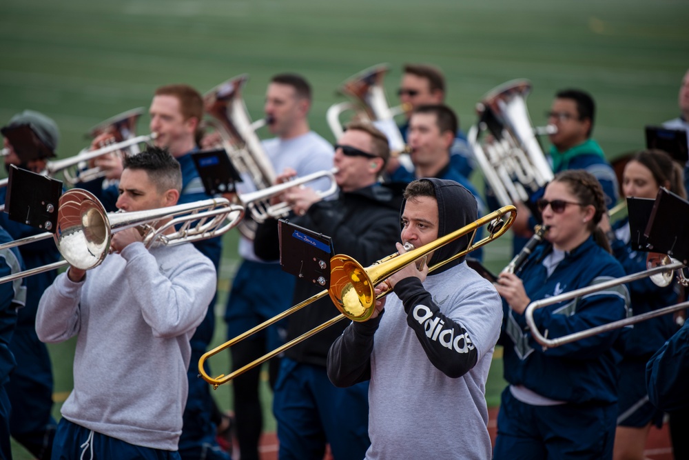 USAF Total Force Band Parade of Roses rehearsals