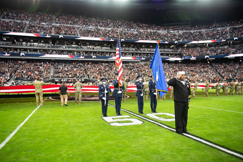 Team 432 and Nellis Airmen Reenlist with Las Vegas Raiders
