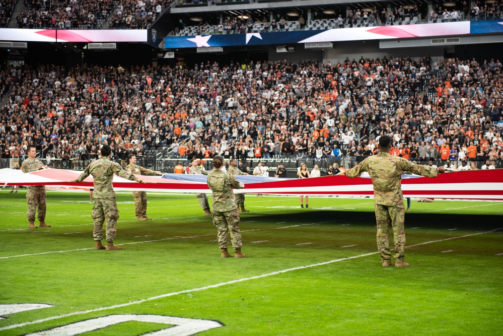 Team 432 and Nellis Airmen Reenlist with Las Vegas Raiders