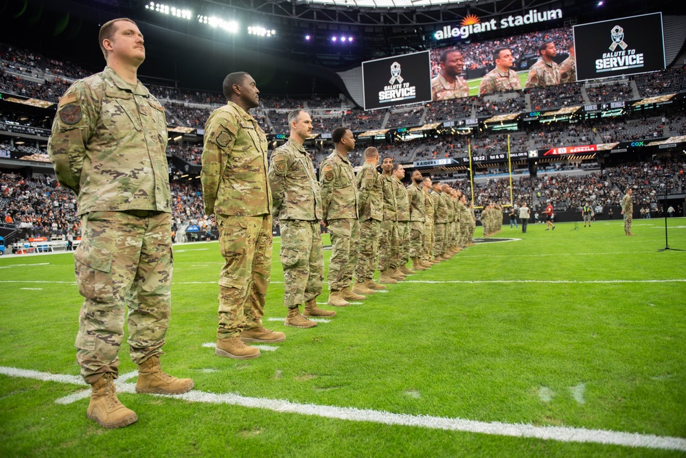 Team 432 and Nellis Airmen Reenlist with Las Vegas Raiders