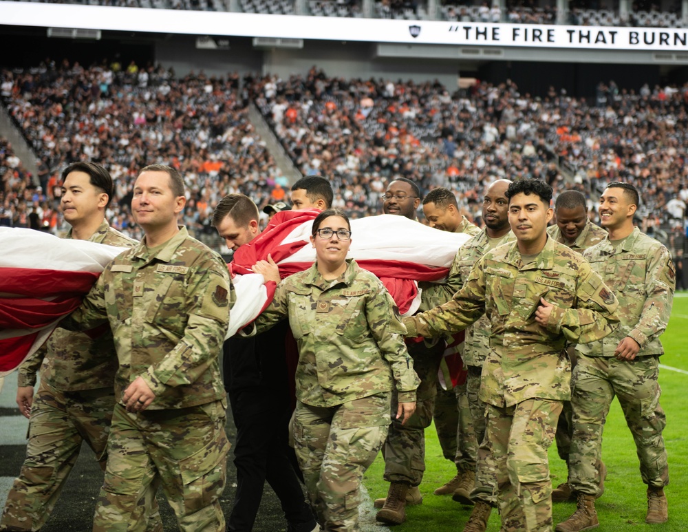 Team 432 and Nellis Airmen Reenlist with Las Vegas Raiders