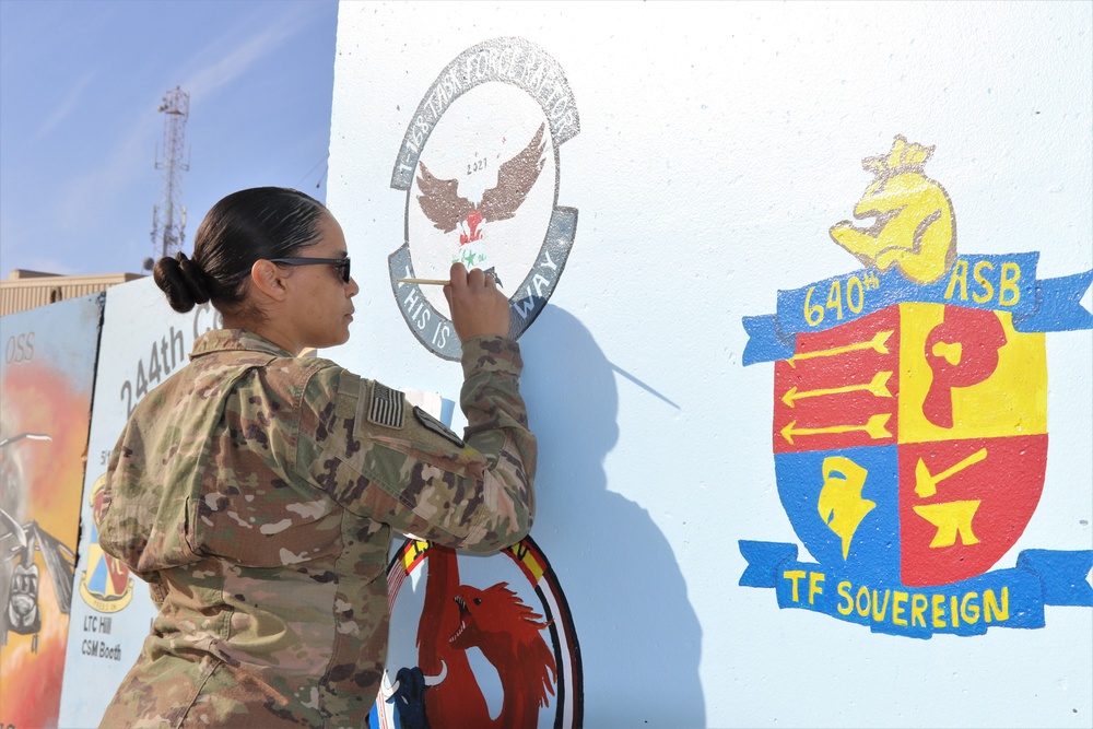 Task Force Phoenix marks 2021 deployment with T-wall mural