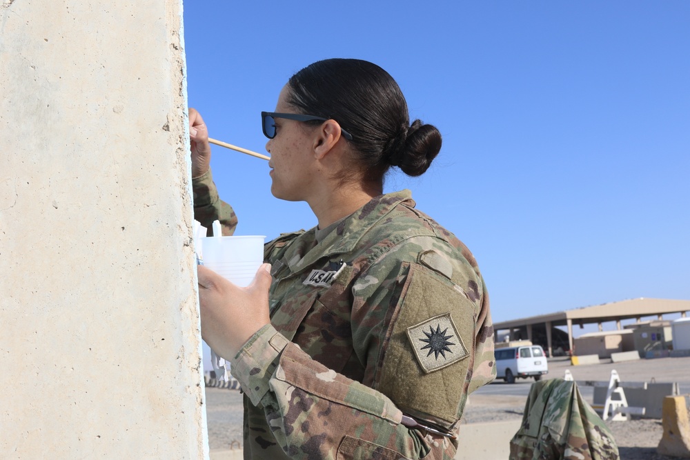 Task Force Phoenix marks 2021 deployment with T-wall mural