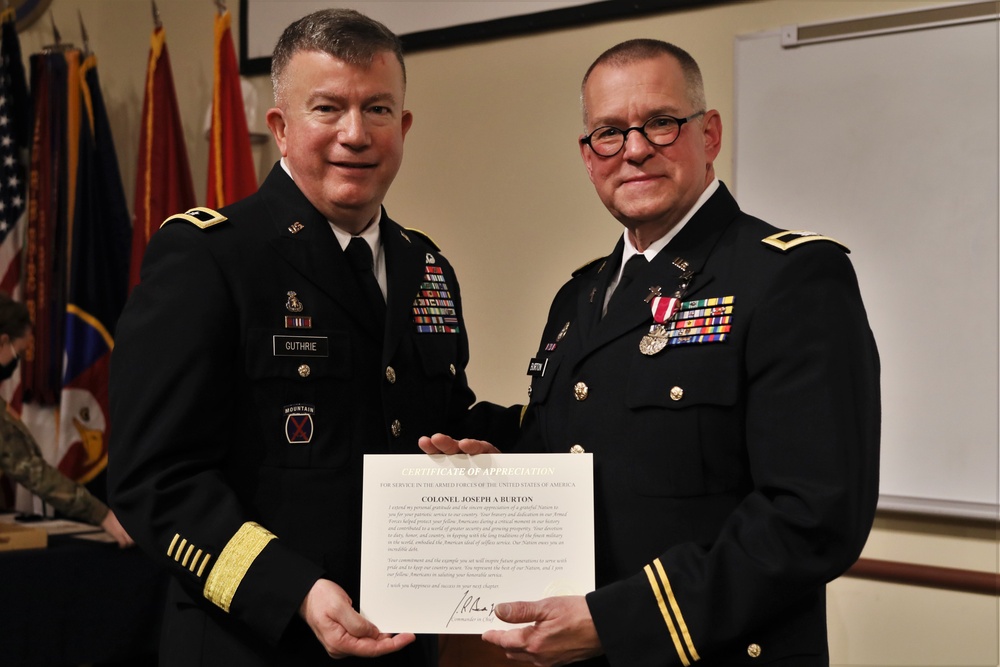 Maj. Gen. Guthrie presents certificate of appreciation