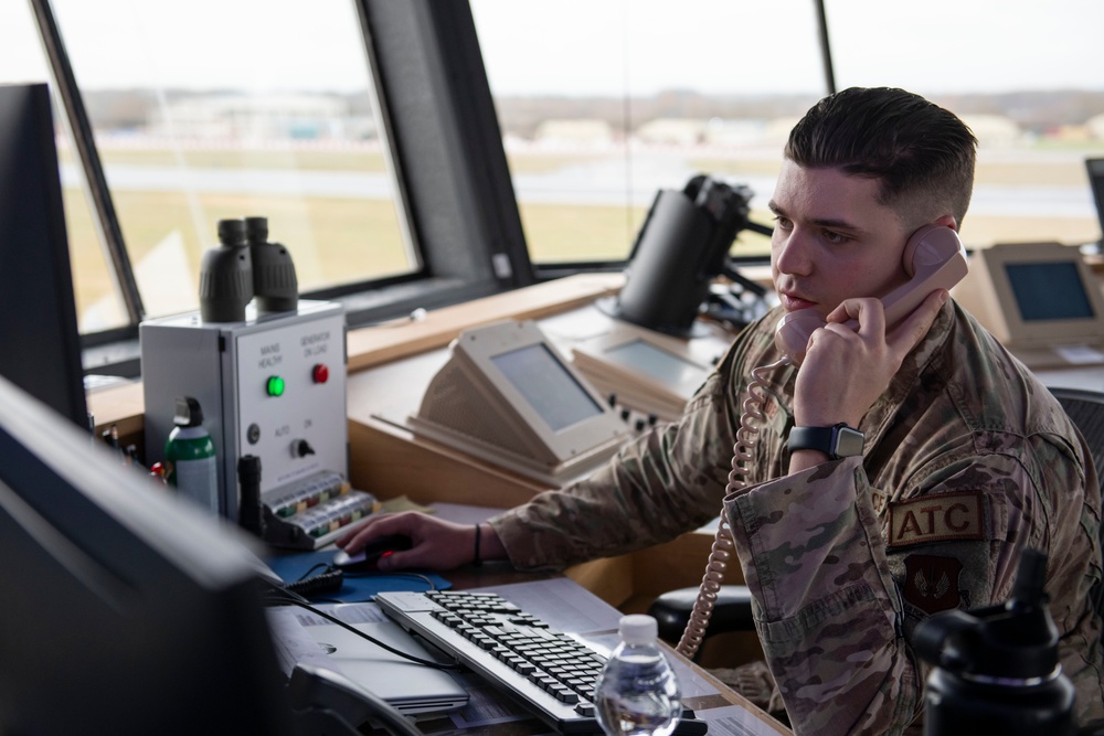 Deployed Airfield Operations Airmen support base exercise