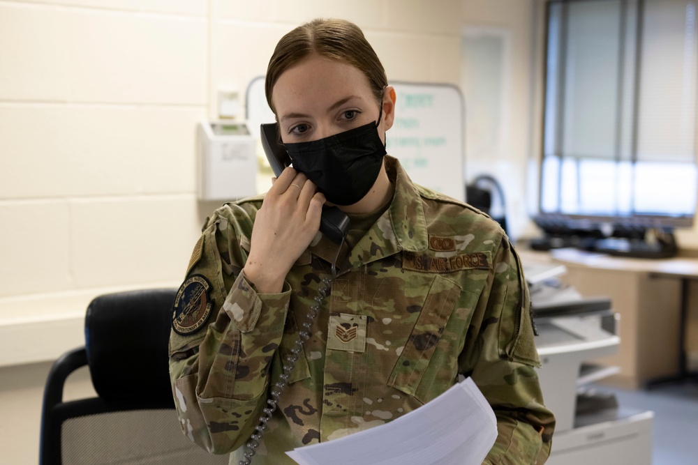 Deployed Airfield Operations Airmen support base exercise