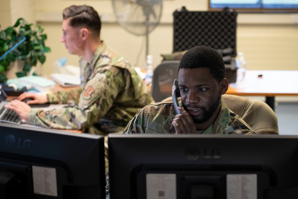 Deployed Airfield Operations Airmen support base exercise