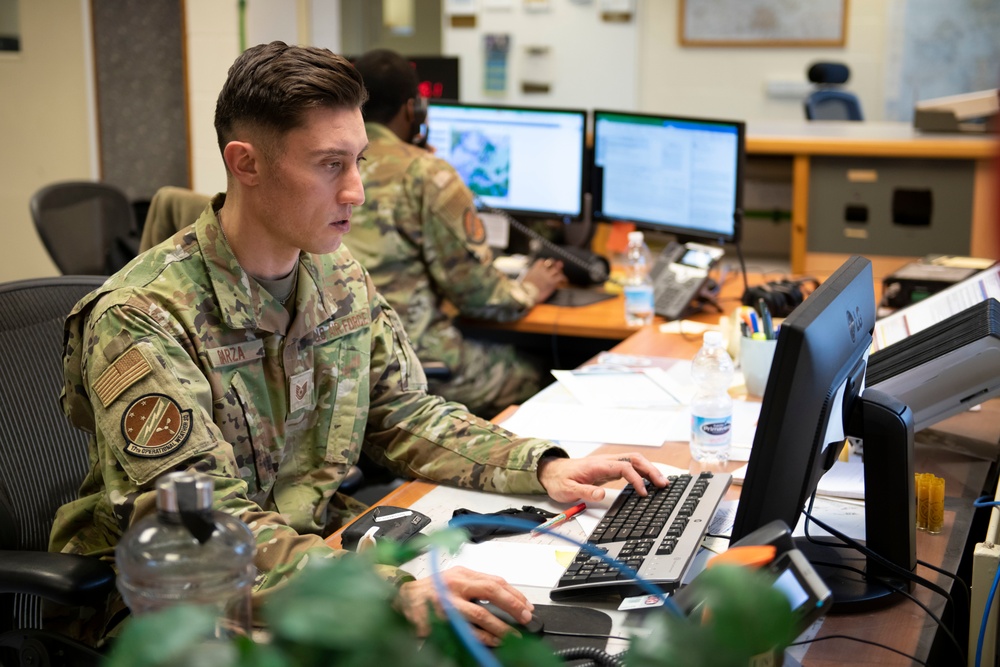 Deployed Airfield Operations Airmen support base exercise