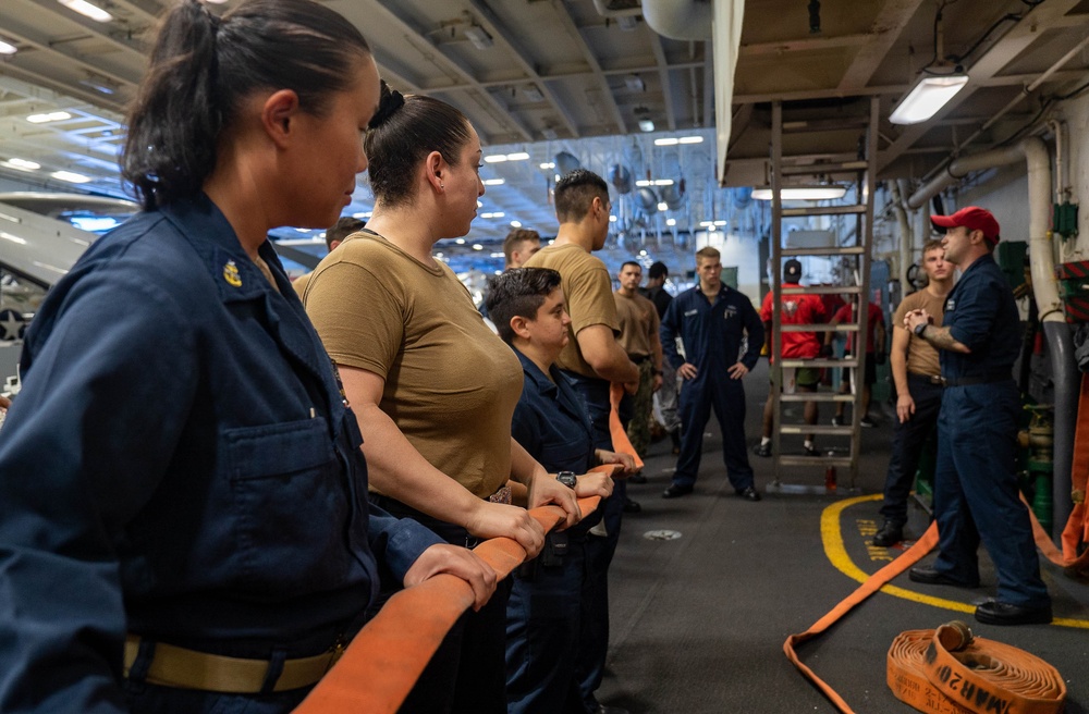 USS Carl Vinson (CVN 70) Sailors Participate in Firefighting Training