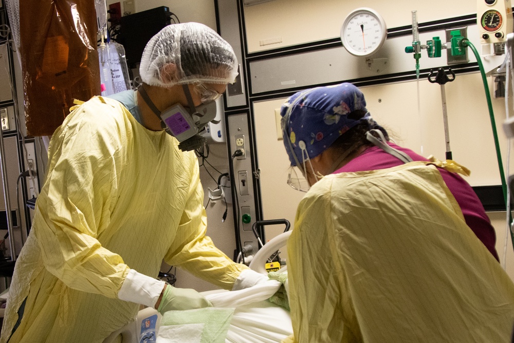 U.S. Air Force Medical personnel begin their mission at Yuma Regional Medical Center in Yuma, Ariz.