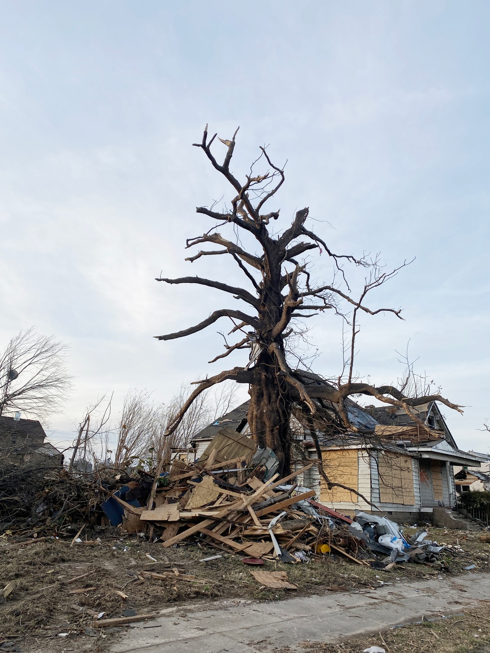 Downtown Mayfield, Kentucky is Scattered With Debris Following the Recent Tornadoes