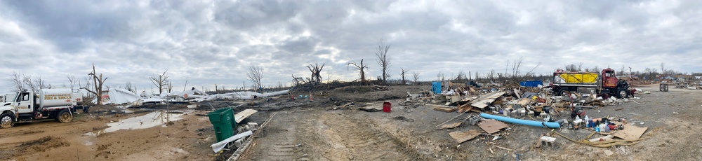 A Water Tower in Mayfield, Kentucky is Destroyed in the Recent Tornadoes