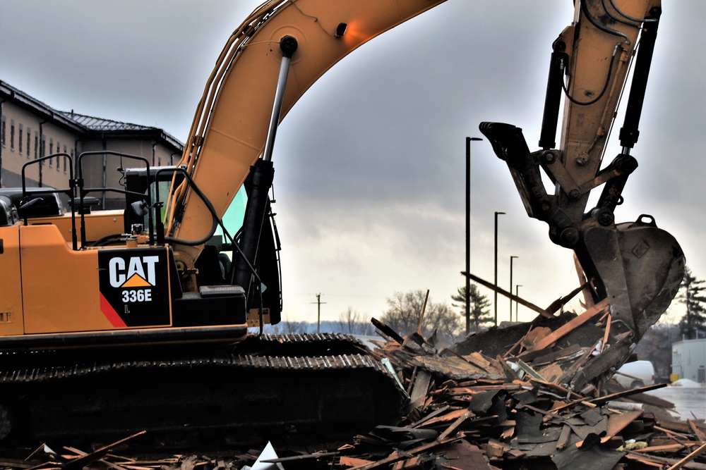 Building destruction in Fort McCoy's 1600 block makes way for future brigade headquarters construction