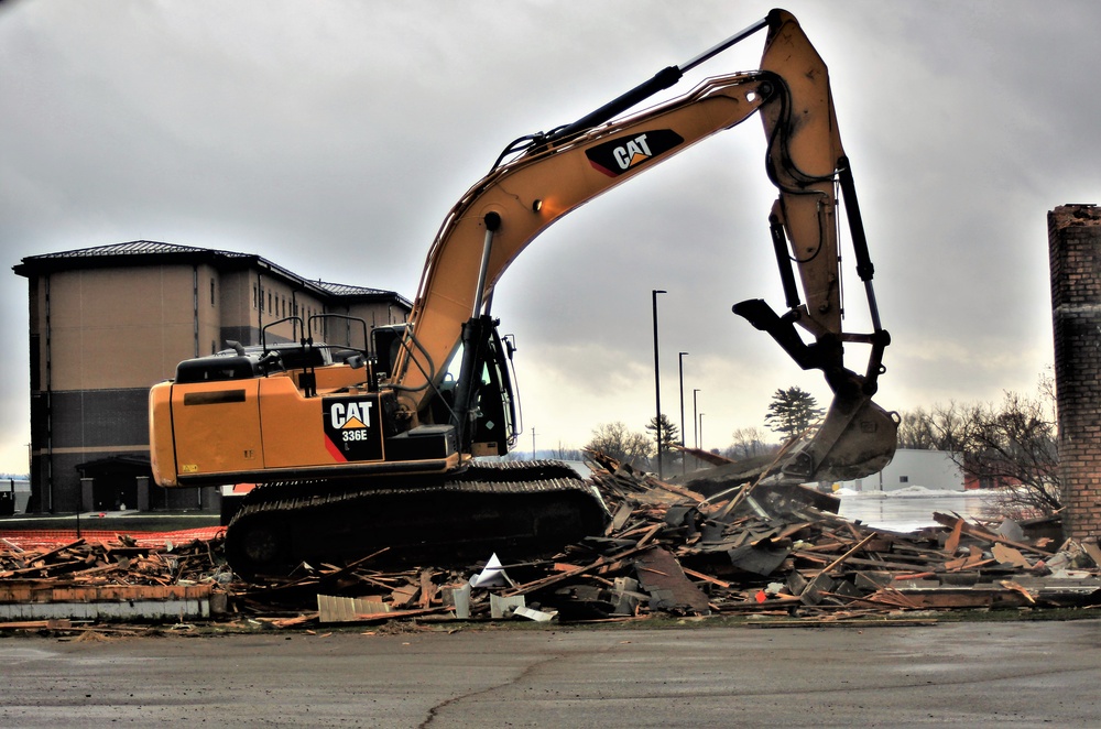 Building destruction in Fort McCoy's 1600 block makes way for future brigade headquarters construction