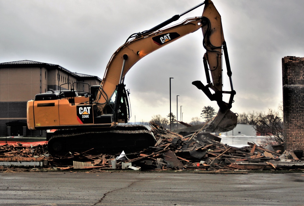 Building destruction in Fort McCoy's 1600 block makes way for future brigade headquarters construction