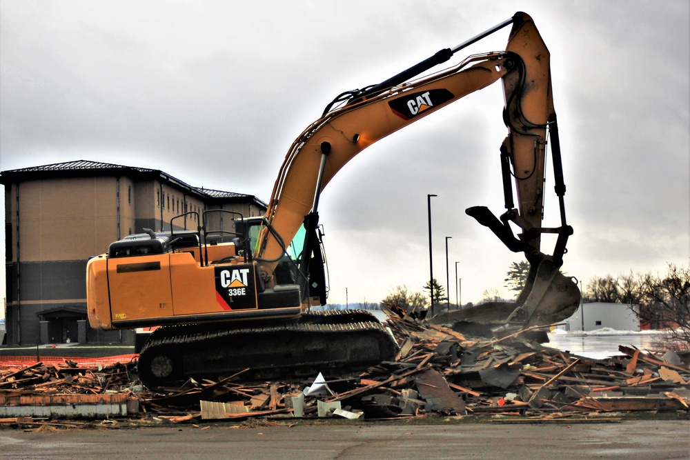 Building destruction in Fort McCoy's 1600 block makes way for future brigade headquarters construction