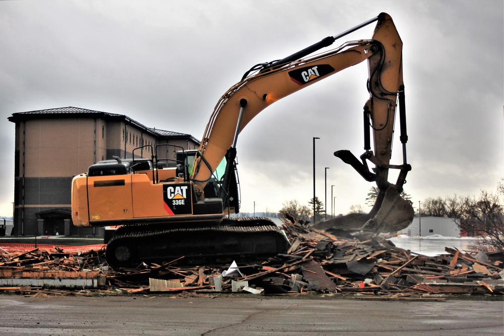 Building destruction in Fort McCoy's 1600 block makes way for future brigade headquarters construction