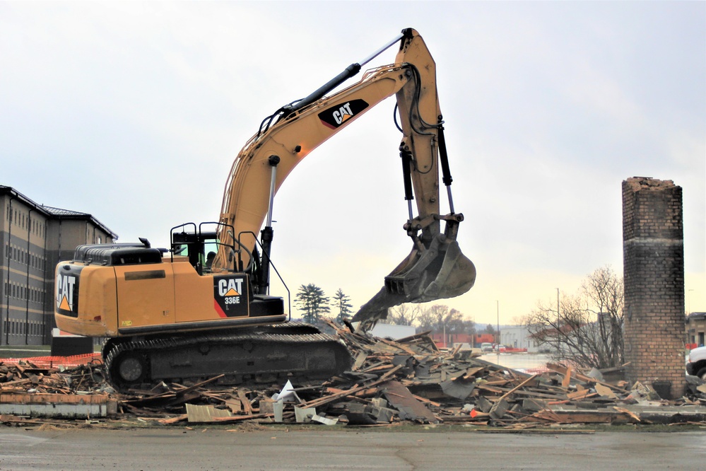 Building destruction in Fort McCoy's 1600 block makes way for future brigade headquarters construction