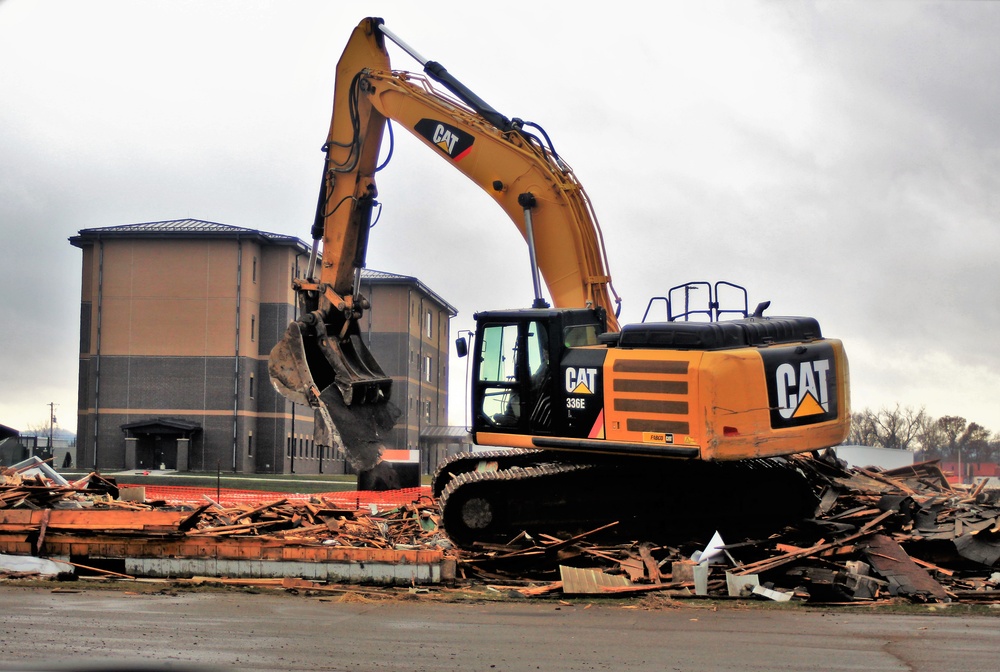 Building destruction in Fort McCoy's 1600 block makes way for future brigade headquarters construction