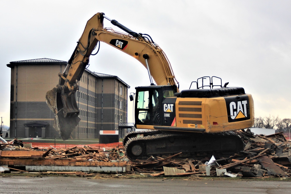 Building destruction in Fort McCoy's 1600 block makes way for future brigade headquarters construction