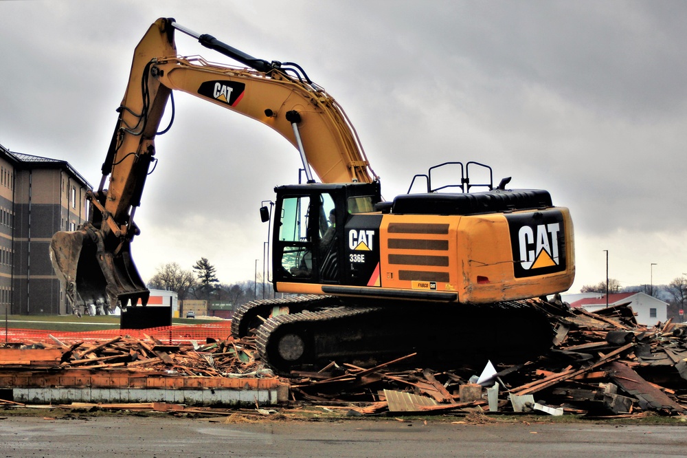 Building destruction in Fort McCoy's 1600 block makes way for future brigade headquarters construction