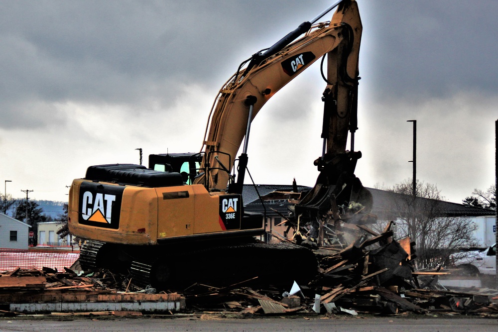 Building destruction in Fort McCoy's 1600 block makes way for future brigade headquarters construction