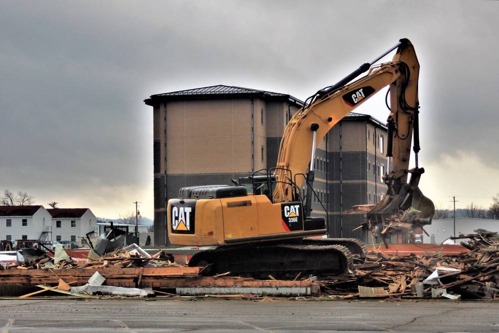 Building destruction in Fort McCoy's 1600 block makes way for future brigade headquarters construction