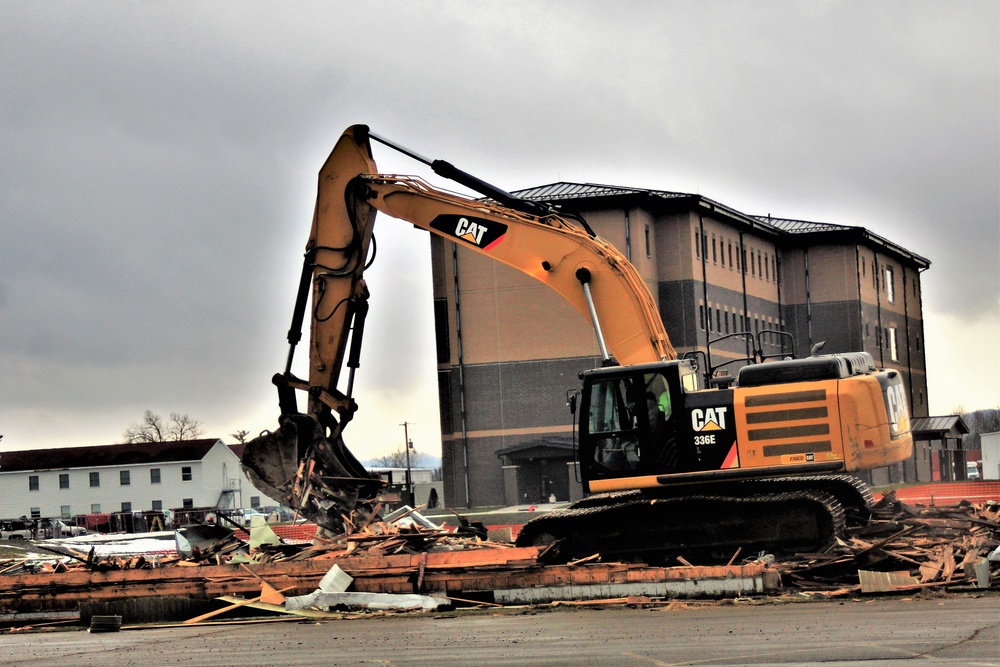 Building destruction in Fort McCoy's 1600 block makes way for future brigade headquarters construction