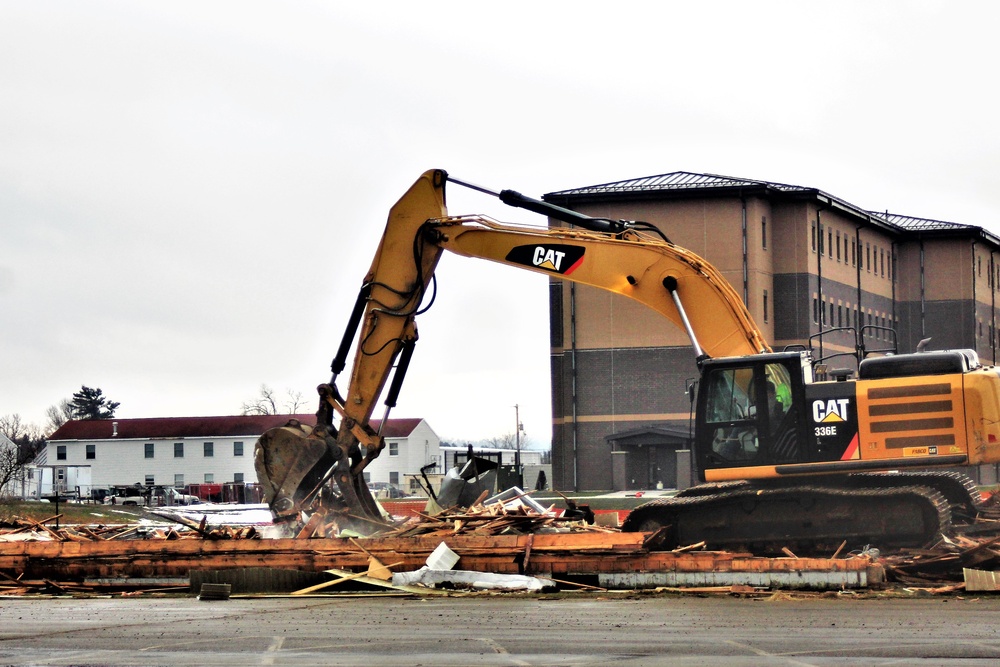 Building destruction in Fort McCoy's 1600 block makes way for future brigade headquarters construction