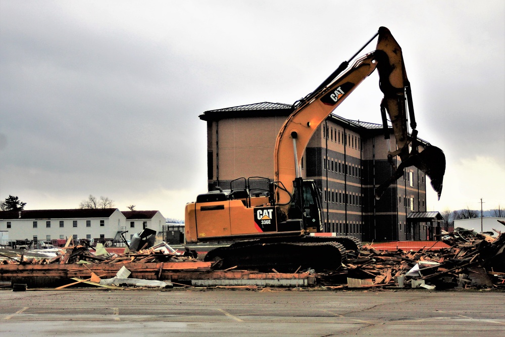 Building destruction in Fort McCoy's 1600 block makes way for future brigade headquarters construction