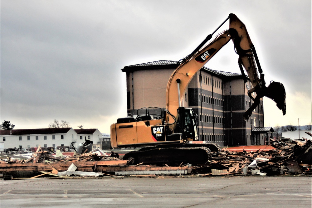 Building destruction in Fort McCoy's 1600 block makes way for future brigade headquarters construction