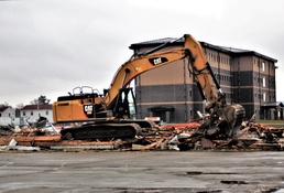 Building destruction in Fort McCoy's 1600 block makes way for future brigade headquarters construction