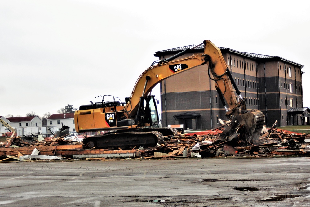 Building destruction in Fort McCoy's 1600 block makes way for future brigade headquarters construction