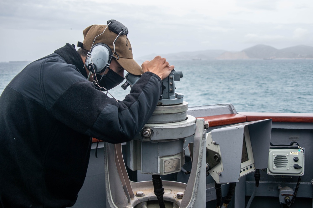 Jason Dunham is a part of the Harry S. Truman Carrier Strike Group, on a scheduled deployment in the U.S. Sixth Fleet area of operations in support of naval operations to maintain maritime security.