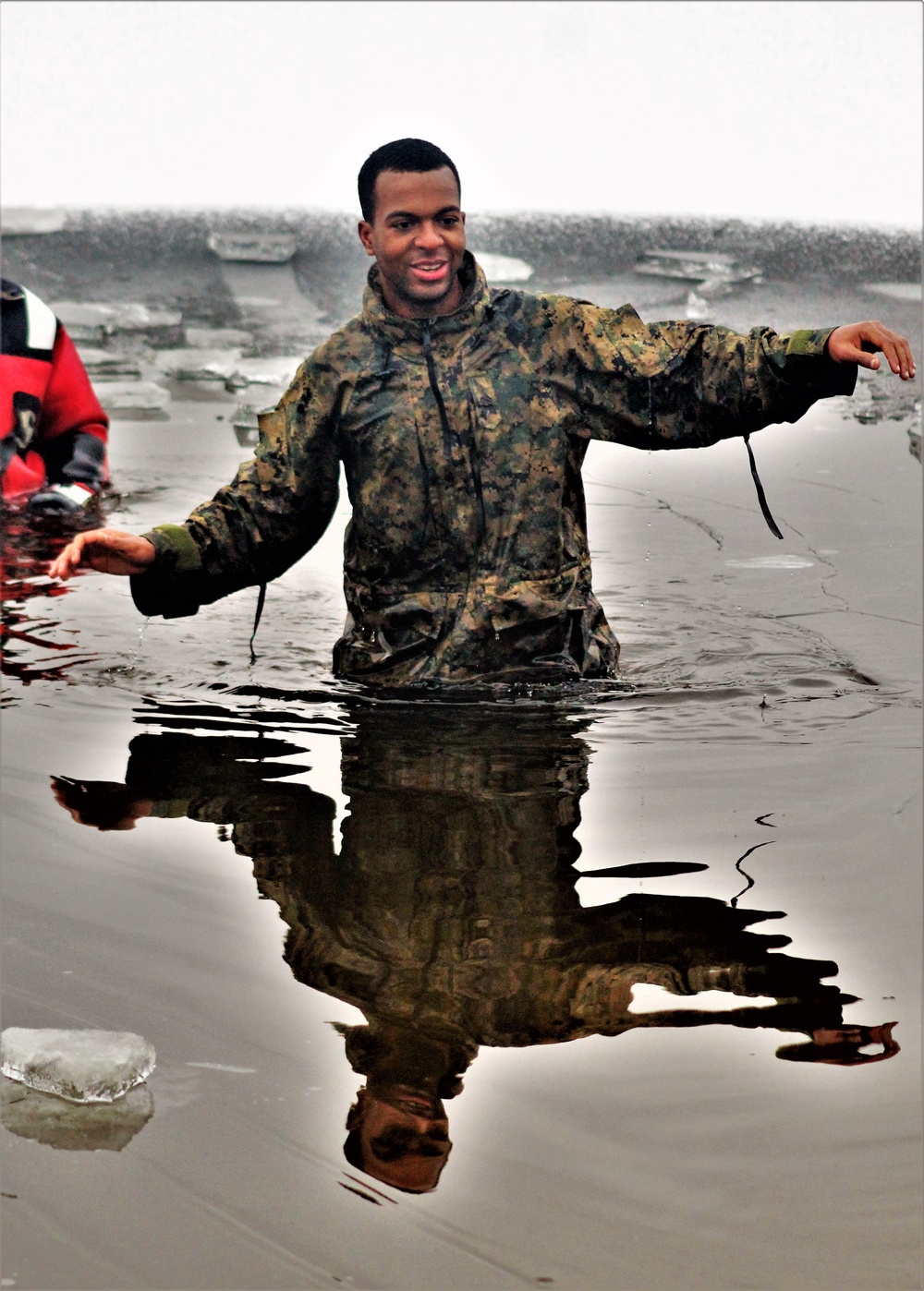 Marines jump in for cold-water immersion training at Fort McCoy