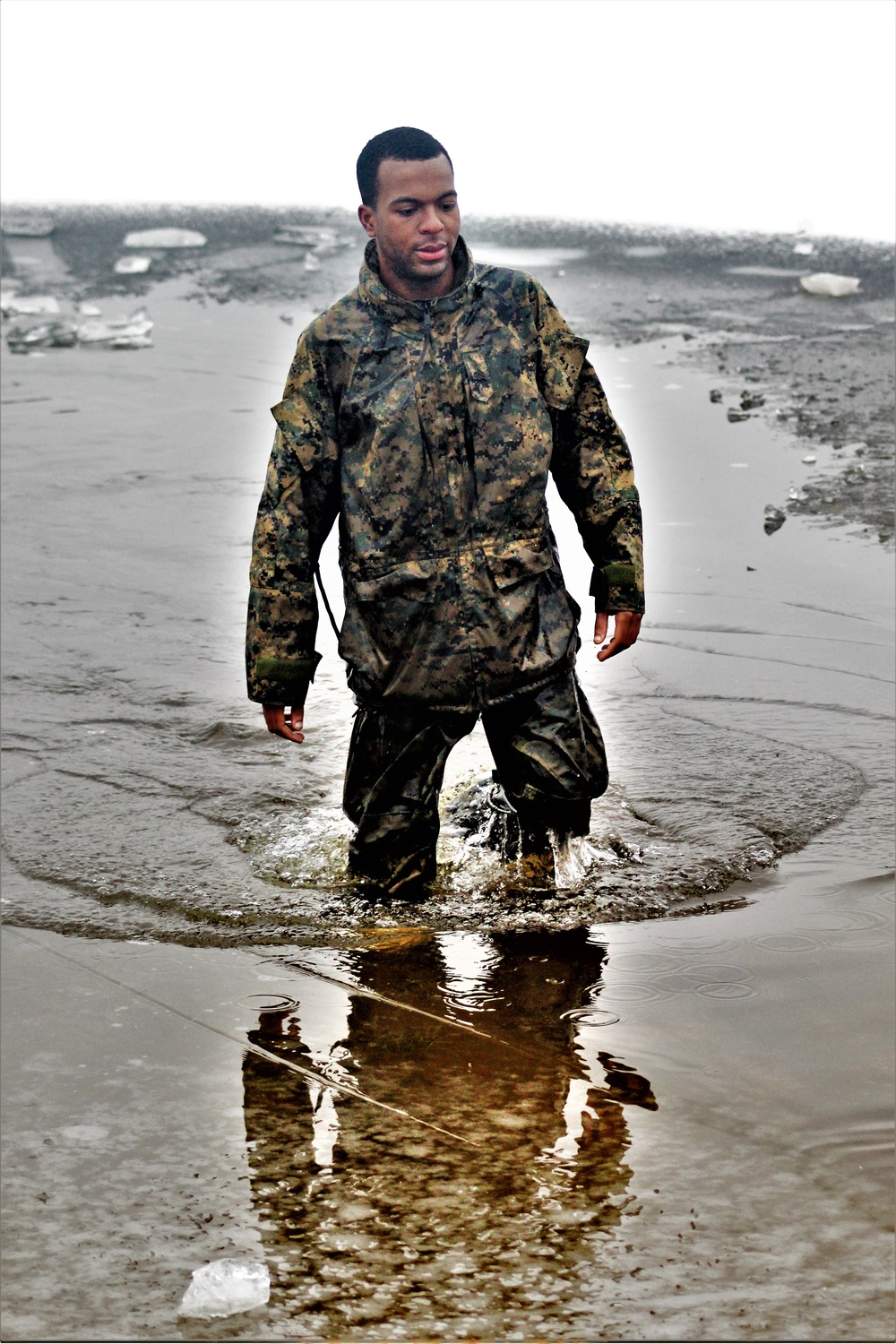 Marines jump in for cold-water immersion training at Fort McCoy