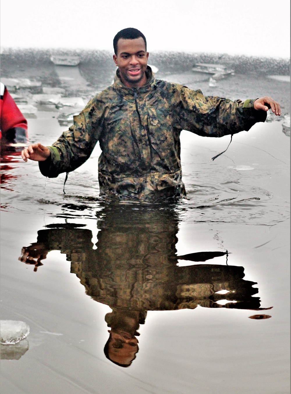 Marines jump in for cold-water immersion training at Fort McCoy